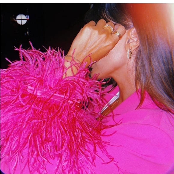 Zara Sold Out Blogger Pink Feather Blazer - NEW - Picture 6 of 8